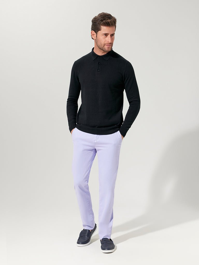 Black Cotton Suri Polo Sweater - Joe Bananas | Australia