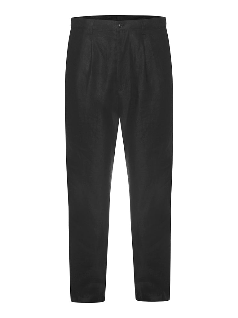 Black Twill Linen Trousers - Joe Bananas | Australia