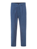 Blue Denim Non Crush Linen Trousers - Joe Bananas | Australia