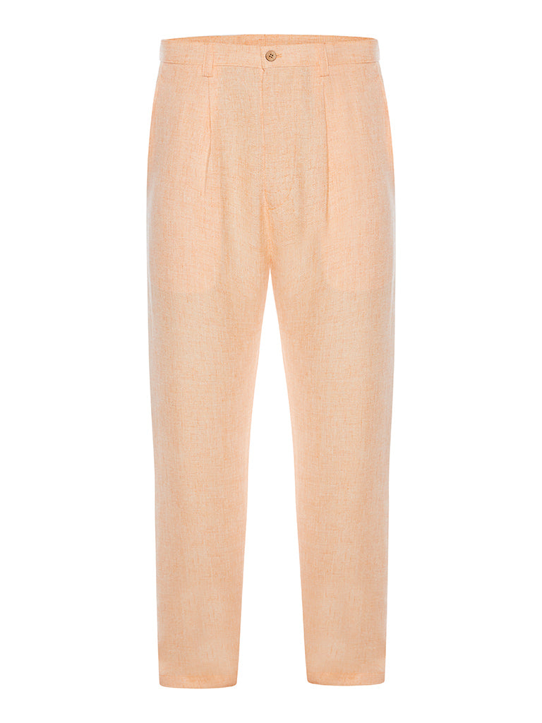 Salmon Sorbet Non Crush Linen Trousers